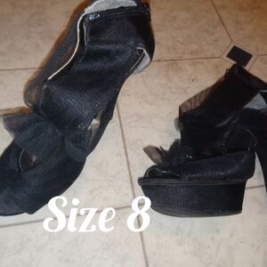 Charlotte Russe Black Wedge Shoes with Suede Finish